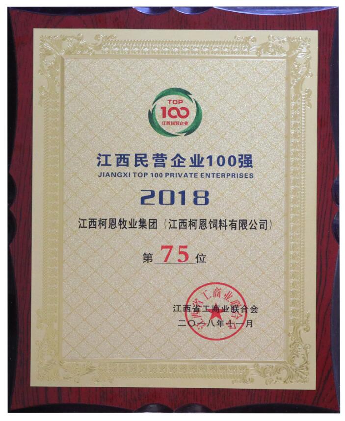 2018年江西民營企業(yè)100強(qiáng)