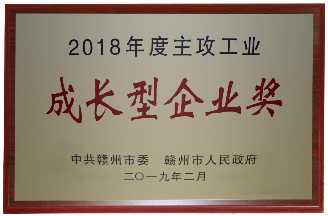 2018年度主攻工業(yè)成長型企業(yè)獎