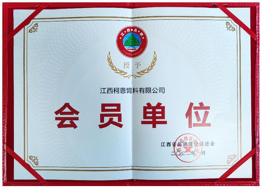 會員單位證書（江西省品牌建設促進會）