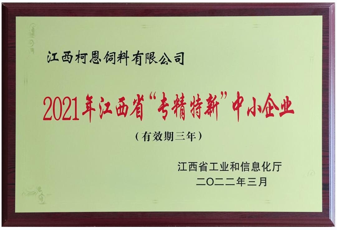 2021年江西省專精特新中小企業牌匾