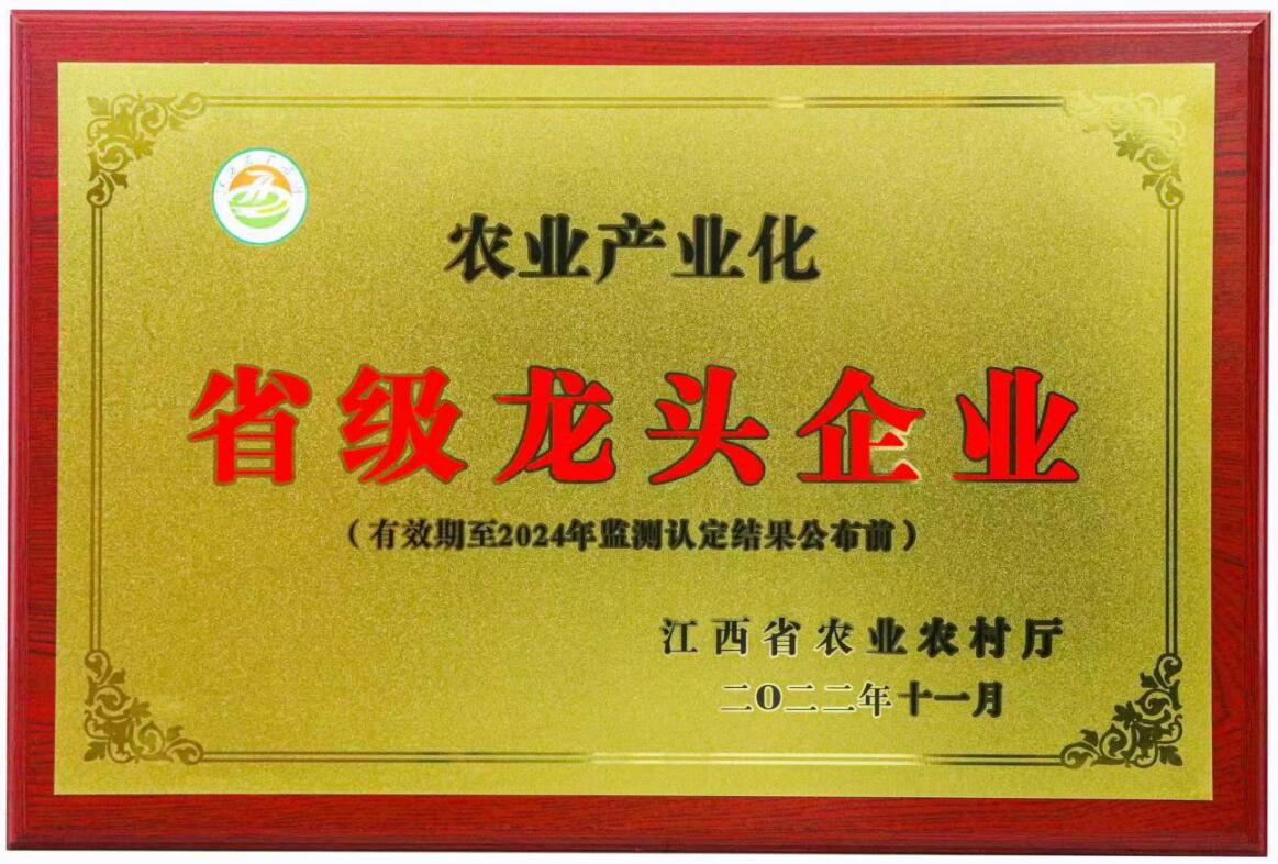 省級龍頭企業（牌匾）