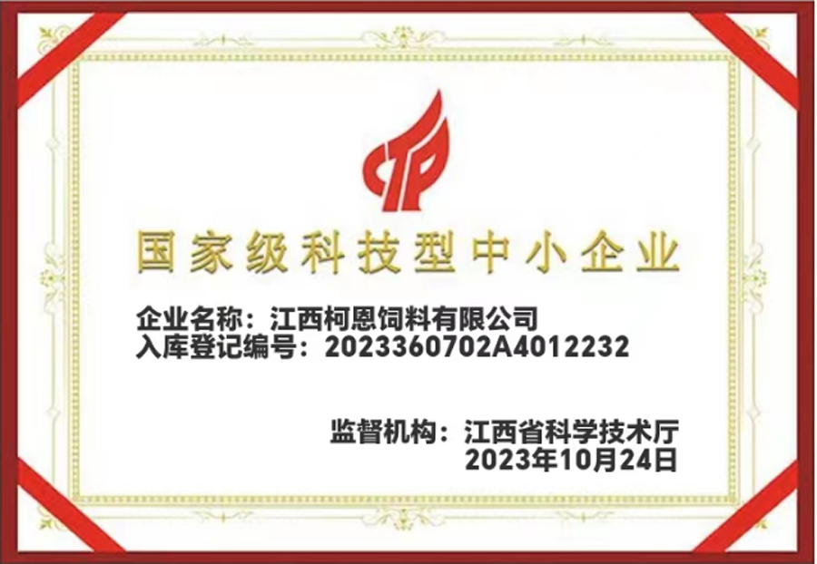 國家級科技型中小企業(yè)證書（江西柯恩）